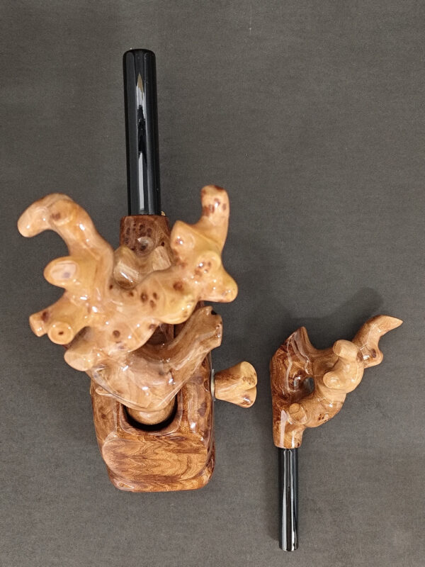 R709-4 大砲型 中型 万力 特選花梨瘤杢 - 画像 (5)