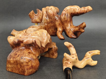 R709-６ 大砲型 中型 万力 特選花梨瘤杢